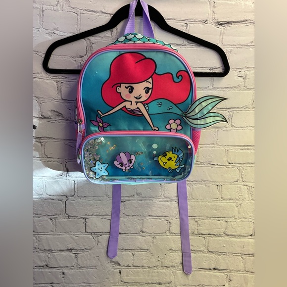 Disney Other - Disney Princess Ariel Bioworld Kids 3D Tail 12" Backpack The Little Mermaid GUC‎